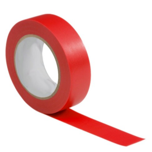 NASTRO ISOLANTE ROSSO cm 1,7x18,3 MT-sp 0,13 mm x ELETTRICISTI ALTA TEMPERATURA